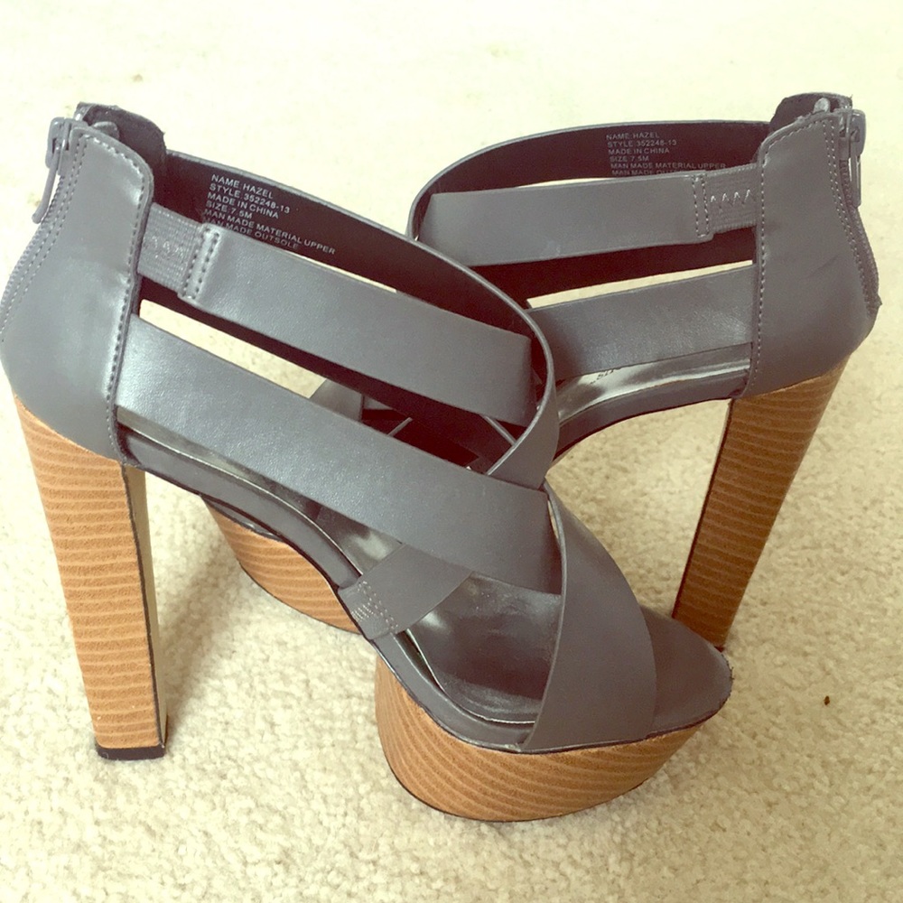Grey platform sandals